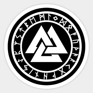 Valknut /// Rune Circle White Sticker